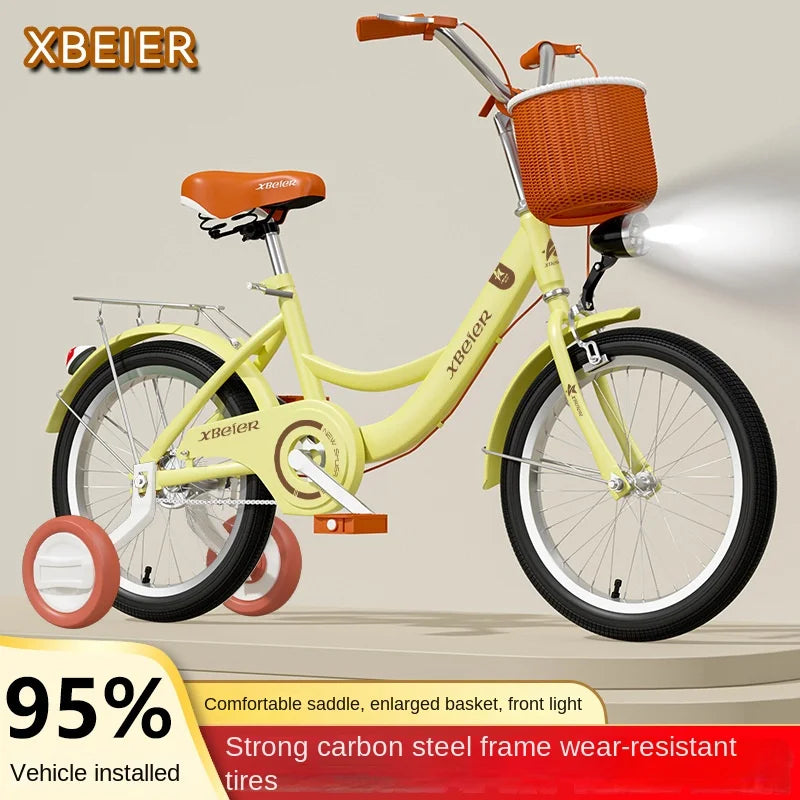 BellaRide™ Vintage Kids Bicycle with Basket