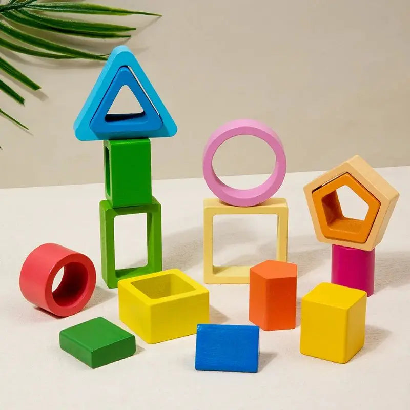 BrightNest™ Montessori Shape Stacking Board