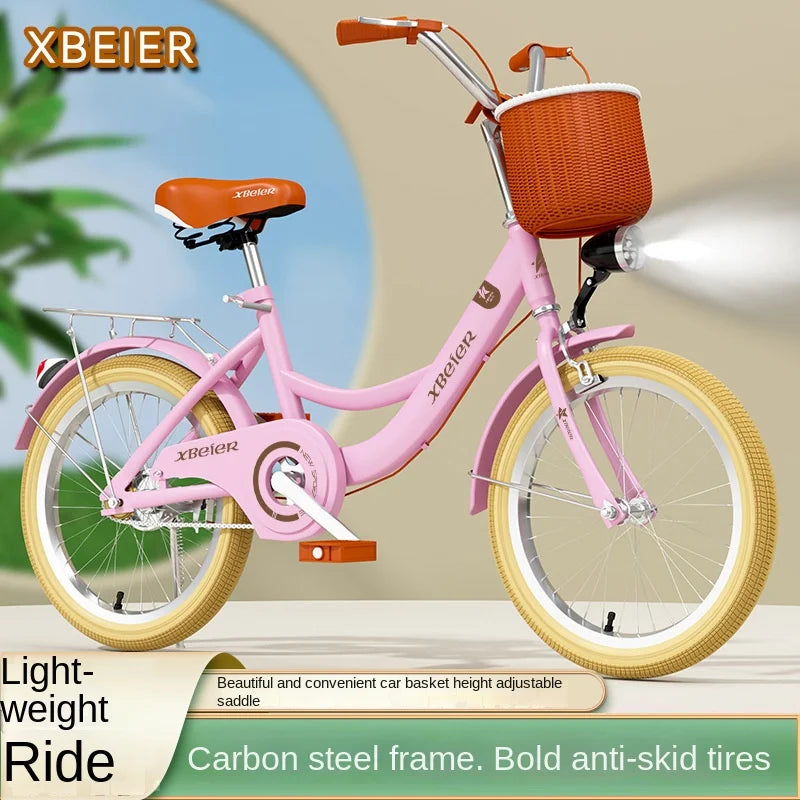 BellaRide™ Vintage Kids Bicycle with Basket