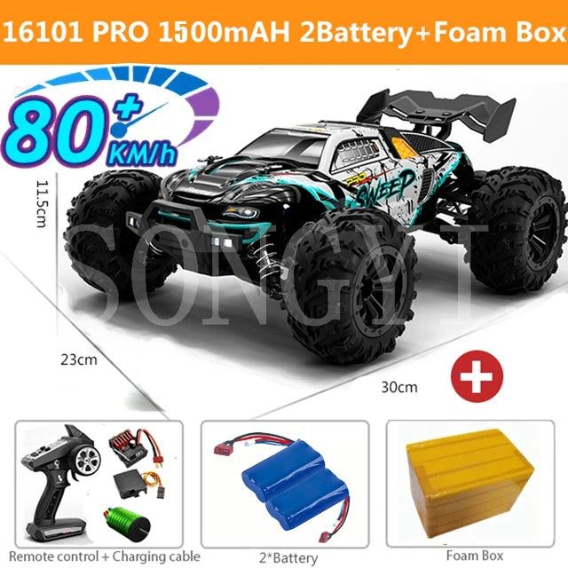 VelocityX™ 4WD Pro Series RC Truck – 80KM/H Brushless Edition!