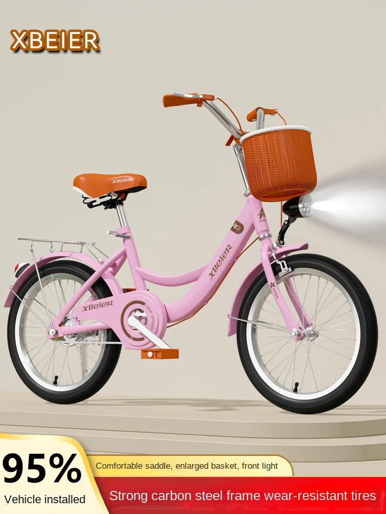 BellaRide™ Vintage Kids Bicycle with Basket