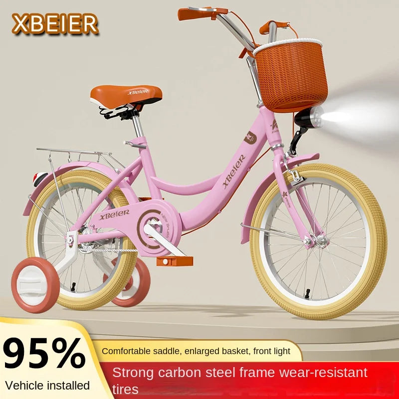 BellaRide™ Vintage Kids Bicycle with Basket
