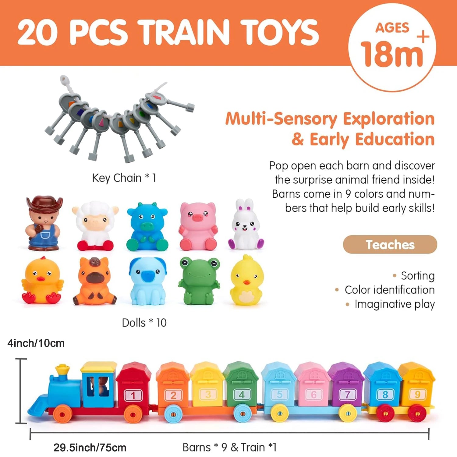 NumberNest™ Farm Friends Learning Train Set