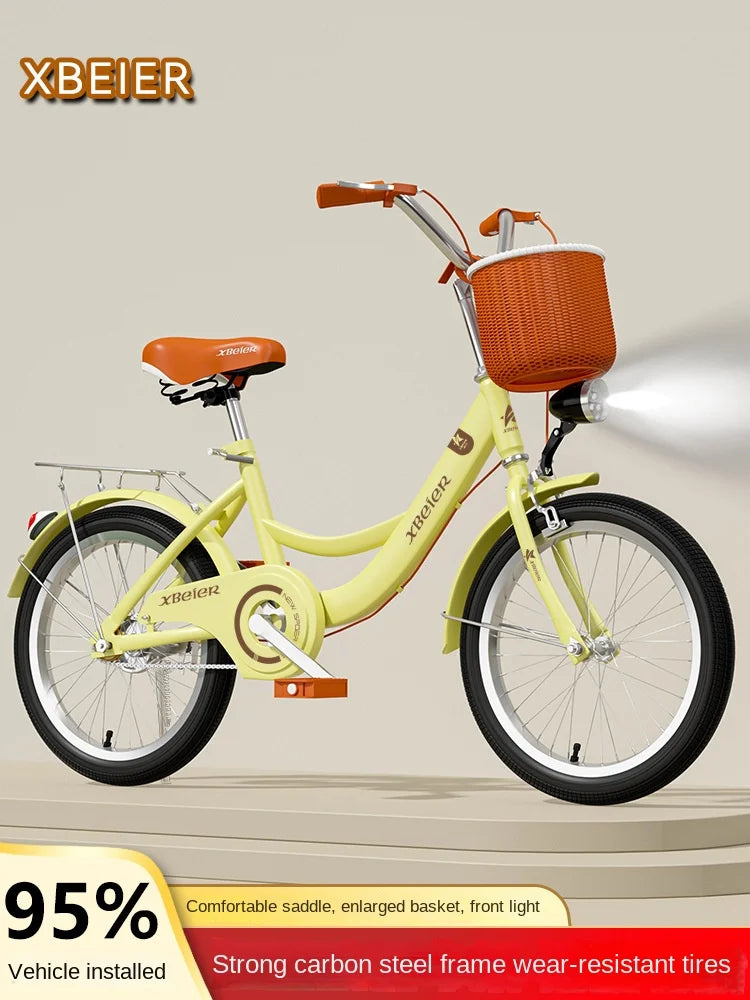 BellaRide™ Vintage Kids Bicycle with Basket